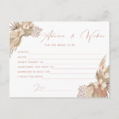 Boho Terracotta Pampas Grass Bride Briefkaart (Voorkant)