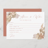 Boho Terracotta Pampas Grass Bride Kaart (Voorkant / Achterkant)