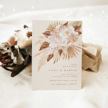 Boho Terracotta Pampas Grass Elegant Wedding