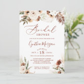 Boho Terracotta Pampas Grass Floral Vrijgezellenfe Kaart (Staand voorkant)