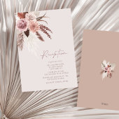 Boho Terracotta Pampas Grass Floral Wedding Informatiekaartje