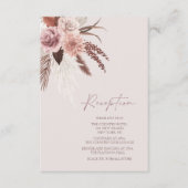 Boho Terracotta Pampas Grass Floral Wedding Informatiekaartje (Voorkant)