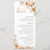 Boho Terracotta Pampas Grass Floral Wedding Menu (Voorkant)