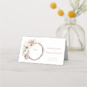 Boho Terracotta Pampas Grass Floral Wedding Plaatskaartje (Voorkant)