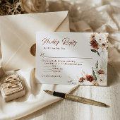 Boho Terracotta Pampas Grass Floral Wedding RSVP Kaartje