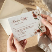 Boho Terracotta Pampas Grass Floral Wedding RSVP Kaartje
