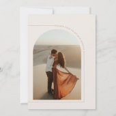 Boho Terracotta Pampas Grass Foto Wedding Kaart (Achterkant)