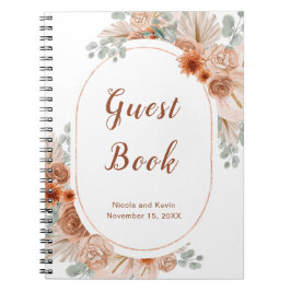 Boho Terracotta Pampas Grass gastenboek Notitieboek