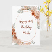 Boho Terracotta Pampas Grass Kaart (Gele Bloem)