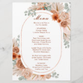 Boho Terracotta Pampas Grass Menu (Voorkant)