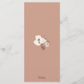 Boho Terracotta Pampas Grass Orchidee Wedding Menu (Achterkant)