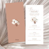 Boho Terracotta Pampas Grass Orchidee Wedding Menu
