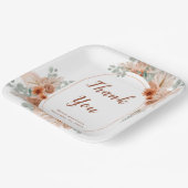 Boho Terracotta Pampas Grass Papieren Bordje (Gebogen)