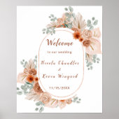 Boho Terracotta Pampas Grass Poster (Voorkant)