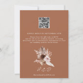 Boho Terracotta Pampas Grass QR Code RSVP Weddensc Kaart (Achterkant)