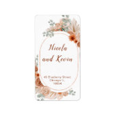 Boho Terracotta Pampas Grass Registry Etiket (Voorkant)