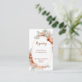 Boho Terracotta Pampas Grass Registry Informatiekaartje (Staand voorkant)