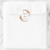 Boho Terracotta Pampas Grass Ronde Sticker (Tas)