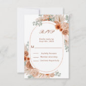 Boho Terracotta Pampas Grass RSVP Kaartje (Voorkant)