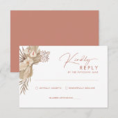 Boho Terracotta Pampas Grass RSVP Reply Card Kaartje (Voorkant / Achterkant)