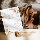 Boho Terracotta Pampas Grass Vrijgezellenfeest Inv Kaart