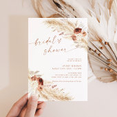 Boho Terracotta Pampas Grass Vrijgezellenfeest Inv Kaart
