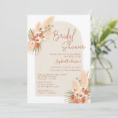 Boho Terracotta Pampas Grass Vrijgezellenfeest Kaart (Staand voorkant)