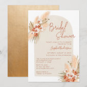 Boho Terracotta Pampas Grass Vrijgezellenfeest Kaart (Voorkant / Achterkant)