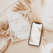 Boho Terracotta Pampas Grass Vrijgezellenfeest Kaart