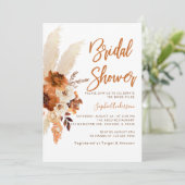 Boho Terracotta Pampas Grass Vrijgezellenfeest Kaart (Staand voorkant)