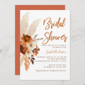 Boho Terracotta Pampas Grass Vrijgezellenfeest Kaart (Voorkant / Achterkant)