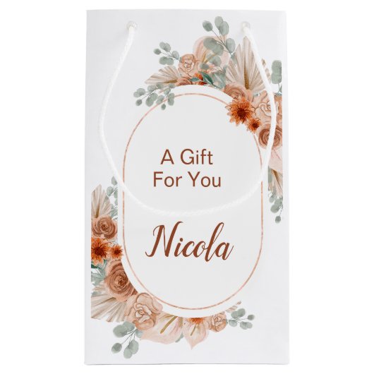 Boho Terracotta Pampas Grass Vrijgezellenfeest Klein Cadeauzakje (Achterkant)