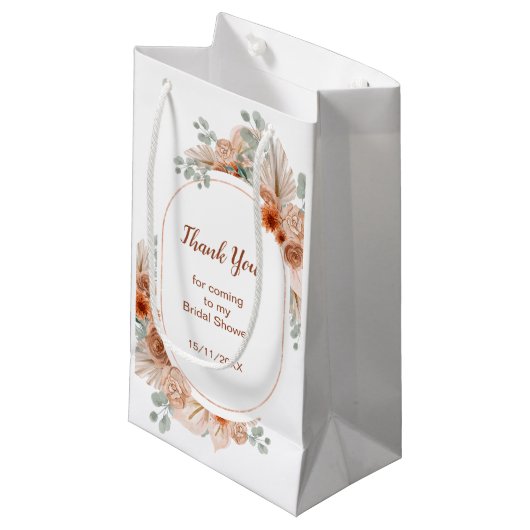 Boho Terracotta Pampas Grass Vrijgezellenfeest Klein Cadeauzakje (Voorkant Gekanteld)