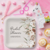 Boho terracotta pampas grass Vrijgezellenfeest Papieren Bordje (Feest)