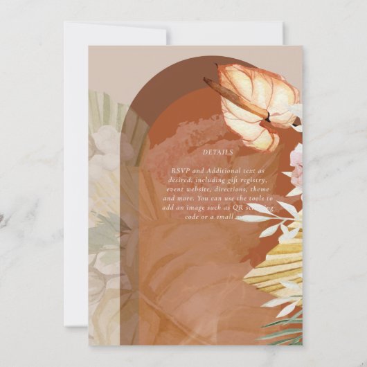 BOHO Terracotta Pampas Grass Wedding (Achterkant)