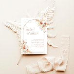 Boho Terracotta Pampas Grass Wedding Kaart<br><div class="desc">Deze mooie bruiloft nodigt uit met de hand geschilderde waterverf floralen en pamapgras om de toon te zetten voor je stiekeme bruiloft! Bewerk de meeste formuleringen eenvoudig om aan te passen aan uw gebeurtenis! De tekst en de boogkleuren zijn volledig editable -> klik "aanpassen verder"knoop om uit te geven!</div>