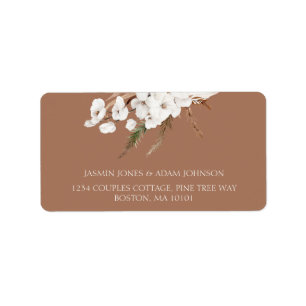 Boho Terracotta Pampas Grass Wedding Label
