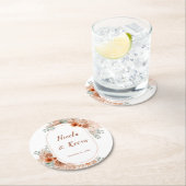 Boho Terracotta Pampas Grass Wedding Ronde Kartonnen Onderzetter (Insitu)