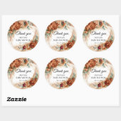 Boho terracotta pampas greenery bedankt baby ronde sticker (Vel)