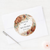 Boho terracotta pampas greenery koperfloral ronde sticker (Envelop)