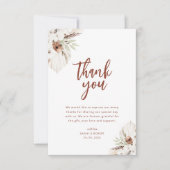 boho terracotta pampas herfst floral Dank u wel! Bedankkaart (Voorkant)