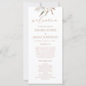 Boho Terracotta Pampas Orchidee Trouwprogramma (Voorkant)