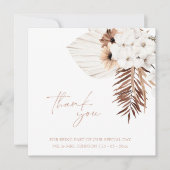 Boho Terracotta Pampas Orchidee Wedding Bedankt (Voorkant)