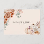 Boho Terracotta Pampas Pumpkins Herfst Details Informatiekaartje (Achterkant)