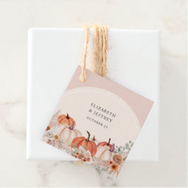 Boho Terracotta Pampas Pumpkins Herfstbruiloft Bedankjes Labels