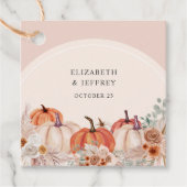 Boho Terracotta Pampas Pumpkins Herfstbruiloft Bedankjes Labels (Voorkant)