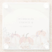 Boho Terracotta Pampas Pumpkins Herfstbruiloft Glazen Onderzetter (Achterkant)