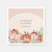 Boho Terracotta Pampas Pumpkins Herfstbruiloft Servet (Voorkant)