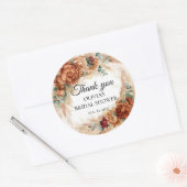 Boho terracotta pampas vrijgezellenfeest bedankt ronde sticker (Envelop)