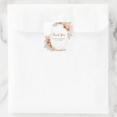 Boho Terracotta Pampasgras Bruidsdouche Vierkante Sticker (Tas)